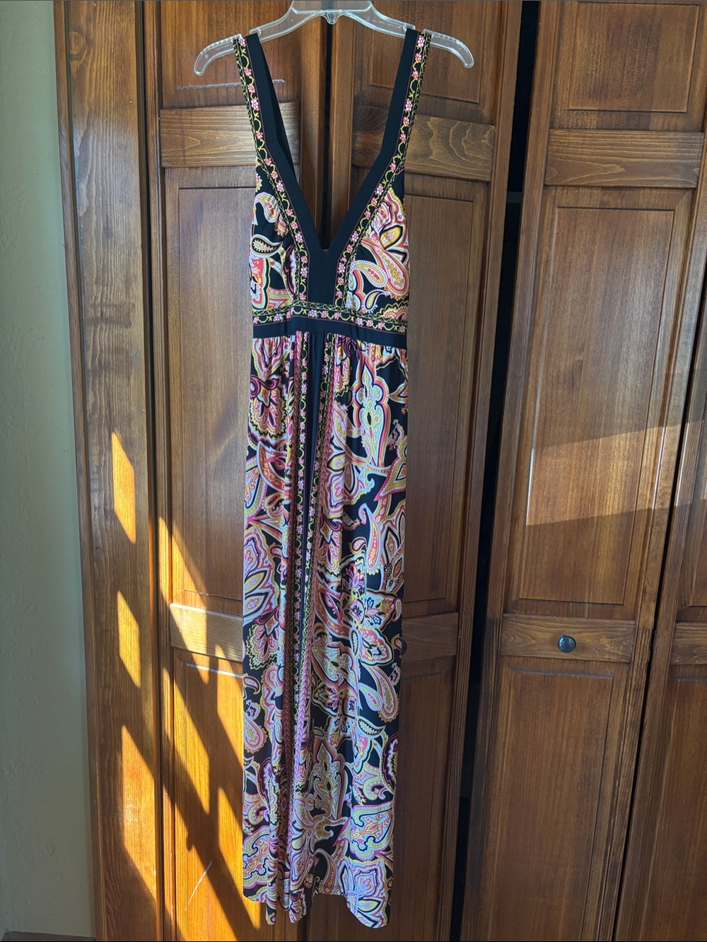 INC International Concepts Black Paisley V-Neck Dress